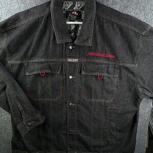 VTG 90s Johnny Blaze Denim Jacket Men Size 2XL Streetwear Urban Dark Wash Y2K
